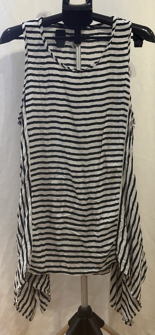 India Boutique Striped Cold Shoulder Blouse size OS